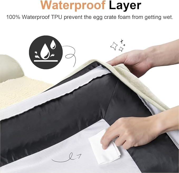 Large Dog Bed Orthopedic Washable: Beds Bolster XL Bed Big XLarge Dogs Egg Crate Foam Couch Sofa Waterproof with Removable Cover