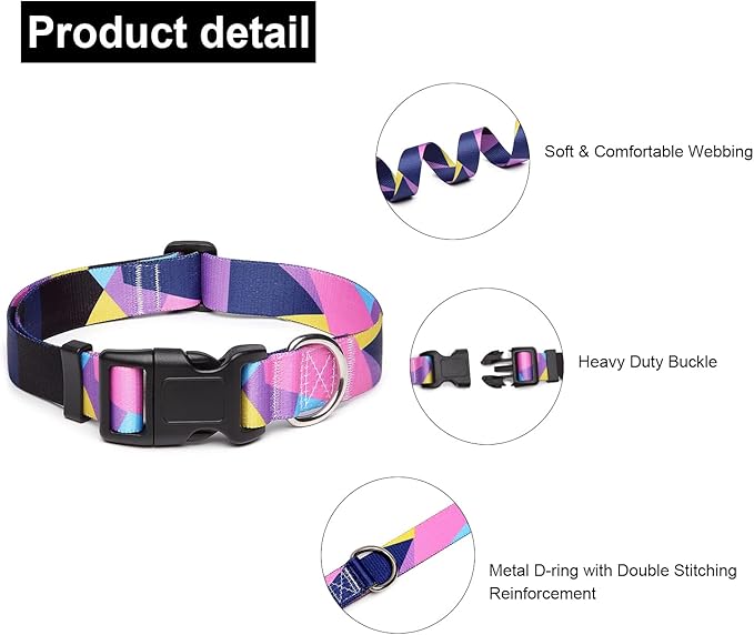 Adjustable Dog Collar with Patterns