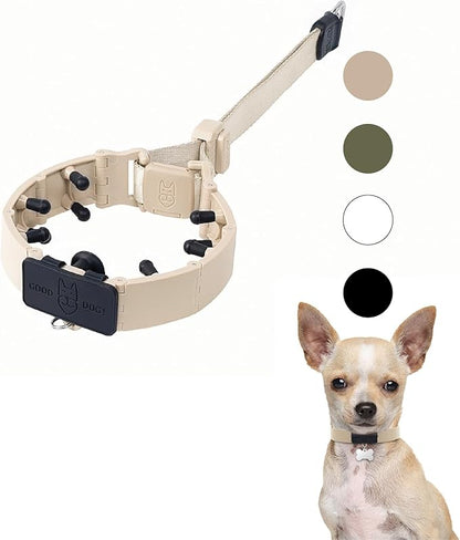 SVD.PET Dog Prong Collar for No-Pull Training, Quick-Release Buckle Adjustable Pinch Collar for Small Dogs (Tan, Small size)