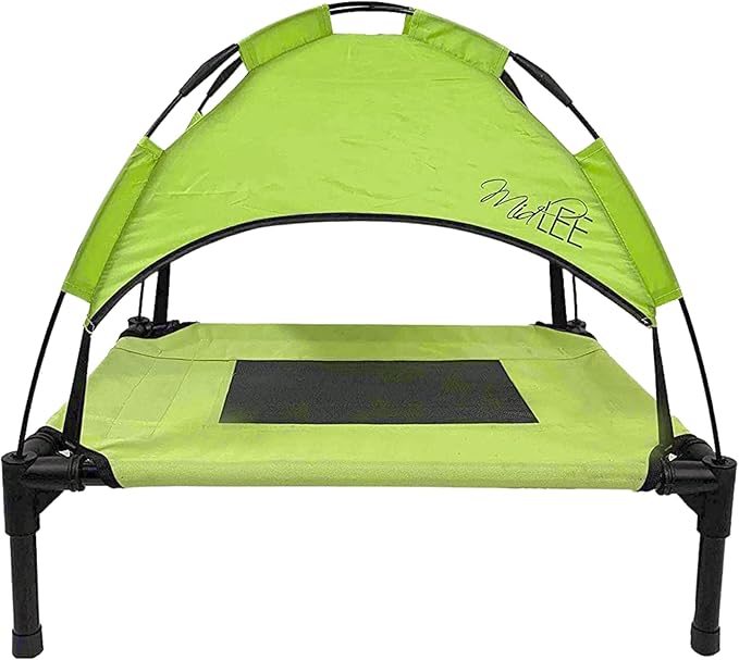 Midlee Green Dog Cot with Canopy (24" x 30")