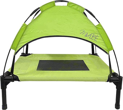 Midlee Green Dog Cot with Canopy (24" x 30")
