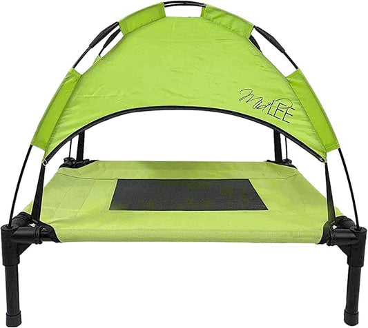 Midlee Green Dog Cot with Canopy (24" x 30")