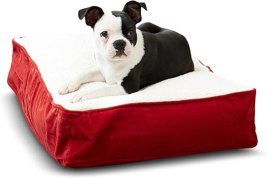 Buster Deluxe Reversible Pillow Style Sherpa Dog Bed (24 x 18 in.)