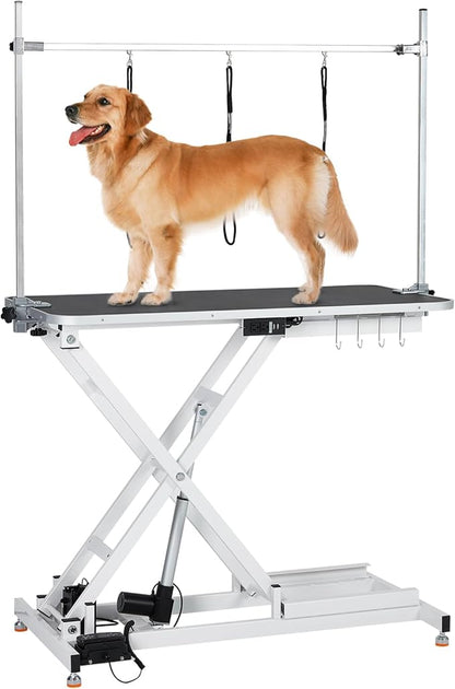 GAOMON Electric Dog Grooming Table (9.4"-39.4") Heavy 47"/White