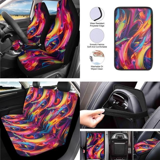 Splashing Graffiti 13 PCS Car Seat Cover Spiral