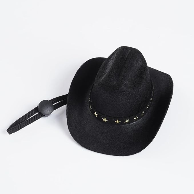 choyaxo Pet Cowboy Costume Cosplay Cap Halloween Costumes for Dogs Cat Pet Party Decoration Mini Cowboy Hat (Black