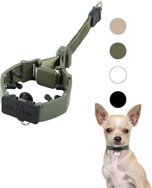 SVD.PET Dog Prong Collar for No-Pull Training, Quick-Release Buckle Adjustable Pinch Collar for Small Dogs (Army Green, Small Size)