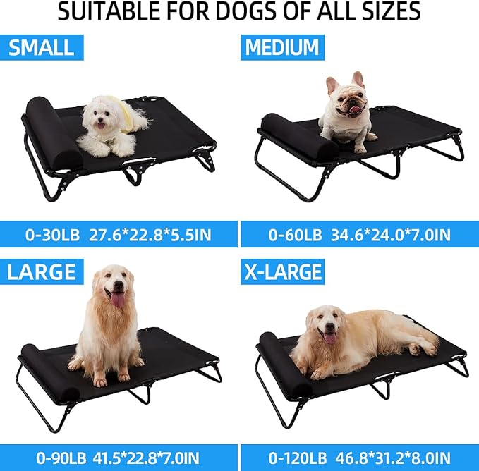 ABE Outdoor Dog Bed,Dog Cot,Dog Beds Large Sized Dog,Raised Dog Bed,Cooling Dog Bed,Elevated Dog Bed,Outside Dog Bed Off Ground,Outdoor Pet Bed (Medium)