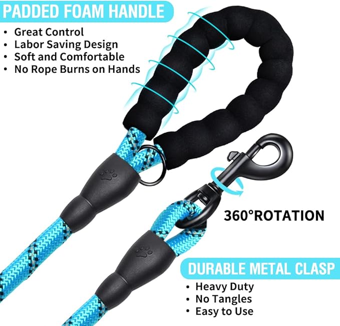 COOYOO Dog Leash 5/6 FT with Comfortable Padded