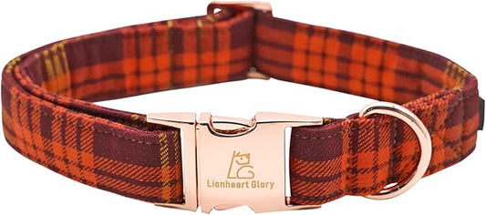 Lionheart glory Plaid Dog Collars Fall Halloween Dog