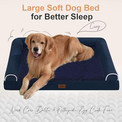 Large Dog Bed Orthopedic Washable: Beds Bolster XL Bed Big XLarge Dogs Memory Foam Couch Sofa Waterproof with Removable Cover