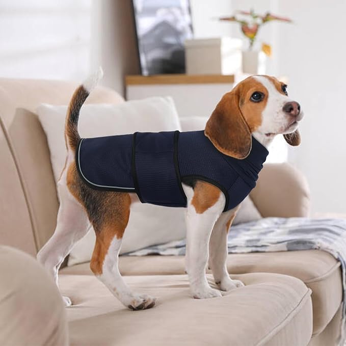 IDOMIK Dog Anxiety Calming Hoodie,Breathable Dog Anxiety Jacket Vest Coat for Thunderstorms,Fireworks,Vet Visits,Separation,Adjustable Dog Hoodies for Noise Block & Ear Protection Recovery,Blue,2XL