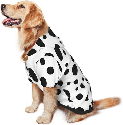 Cute Dalmatian Print Dog Hoodies，Dog Clothes with Pocket
