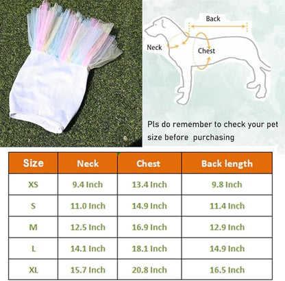 ANIAC Dog Vest Skirt Puppy Princess Dresses Cute Birthday Tutu Skirt Doggy Wedding Outfit Pet Clothing for Cats and Small Medium Dogs (White