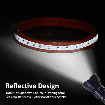 Replacement Collar Strap 3/4',Reflective,Adjustable,Metal Buckled,Waterproof Pack2)