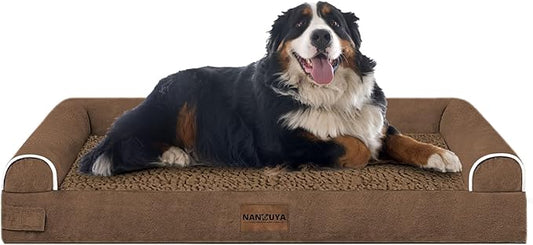 Large Dog Bed Orthopedic Washable: Jumbo Dog Bed Bolster Extra Large Dogs Egg Crate Foam Sofa Couch Waterproof Removable Cover