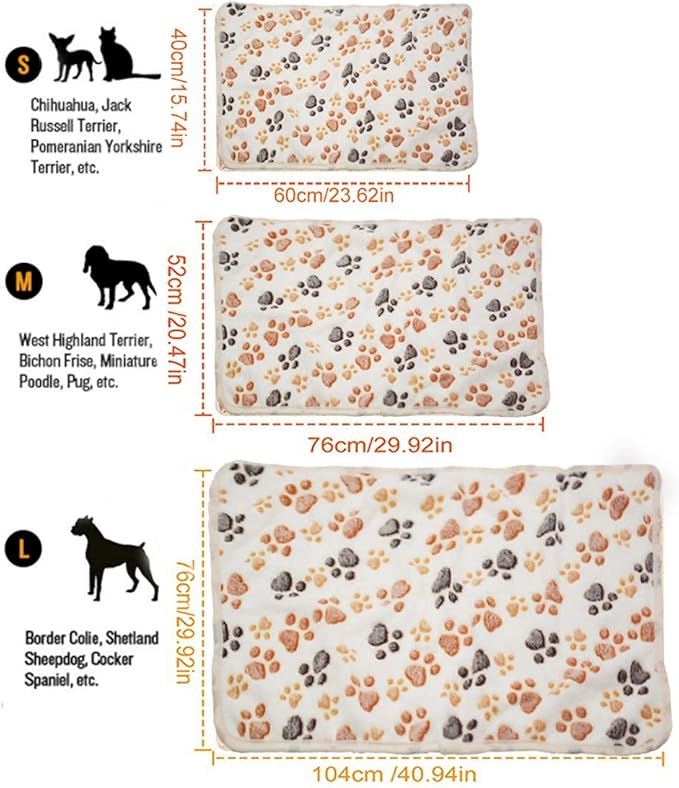 1 Pack 3 Puppy Dog Blankets Super Soft Warm Sleep Mat Fluffy Premium Fleece Pet Blanket Flannel Throw for Dog Puppy Cat Small(23"x15")