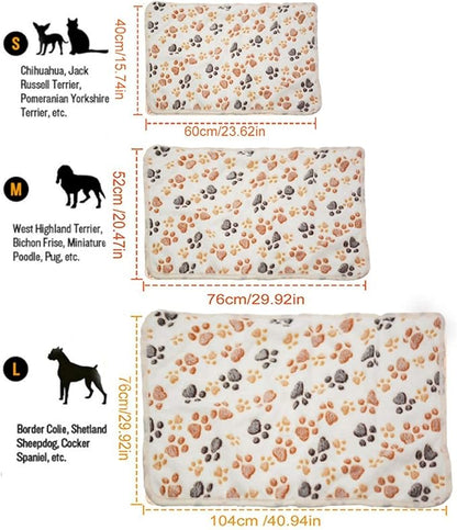 1 Pack 3 Puppy Dog Blankets Super Soft Warm Sleep Mat Fluffy Premium Fleece Pet Blanket Flannel Throw for Dog Puppy Cat Small(23"x15")