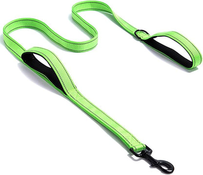 Solmoony 6FT Green Strong Dog Leash with 2 Padded Handles 6FT)