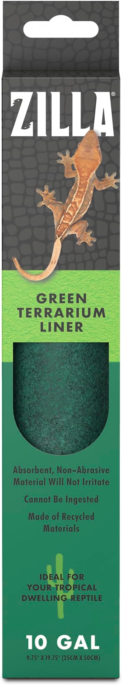 Zilla Reptile Terrarium Bedding Substrate Floor Liner, Green, 10G, 9.75" x 19.75"