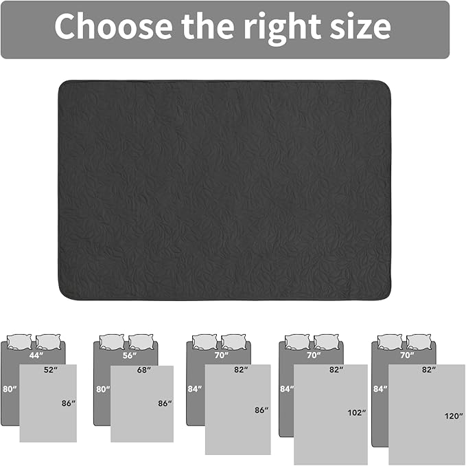 Easy-Going Waterproof Dog Bed Cover Reversible Leak Proof Pet Blanket Replacement Mat for Furniture Washable Couch Cover Sofa Cover for Dogs Cat(82x102 Inch, Dark Gray/Beige)