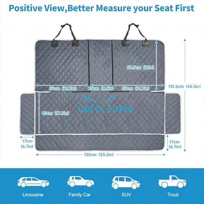 Grey Dog Car Seat Cover for Back Seat