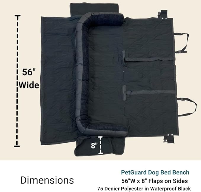 Deluxe Quilted Padded Dog Car Seat Cover Non-Slip Back Best for Car Truck and SUV 3 Sizes 56"W x 72L, PetGuard,