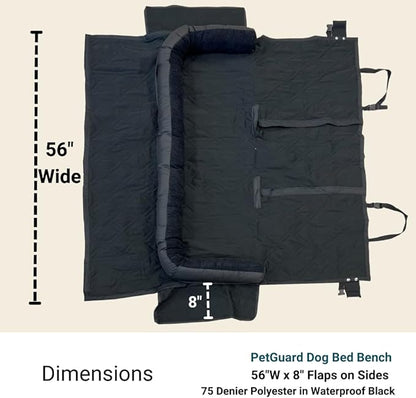 Deluxe Quilted Padded Dog Car Seat Cover Non-Slip Back Best for Car Truck and SUV 3 Sizes 56"W x 72L, PetGuard,