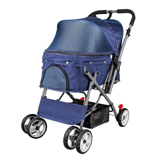 Pet Stroller for Cats Dogs Rabbit with Reversible Handle 40 Pounds,