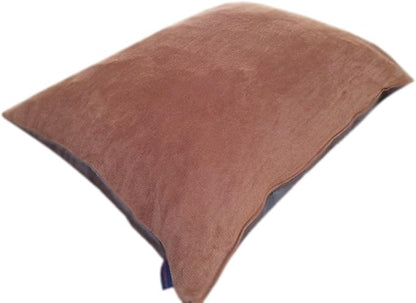 DIY Luxurious Brown Coral Fleece with Suede Fabric Case for Pet Bed or Pillow + Internal Half Waterproof Half Water Resistant Case for Medium Large Dogs - Covers ONLY Flat Style (47''x29'')