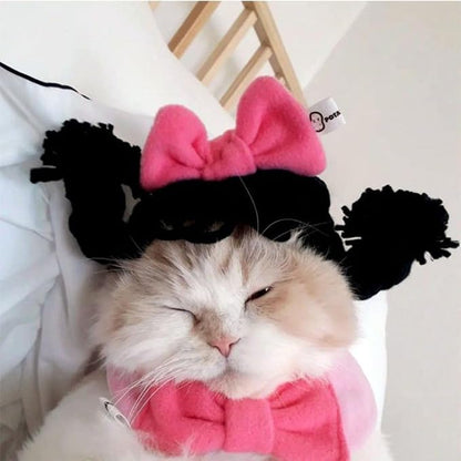 Cat Wig Funny Cute Cat Costume Hat Hair Roller Accessories Dress Up Clothing Festival Party (Bun)