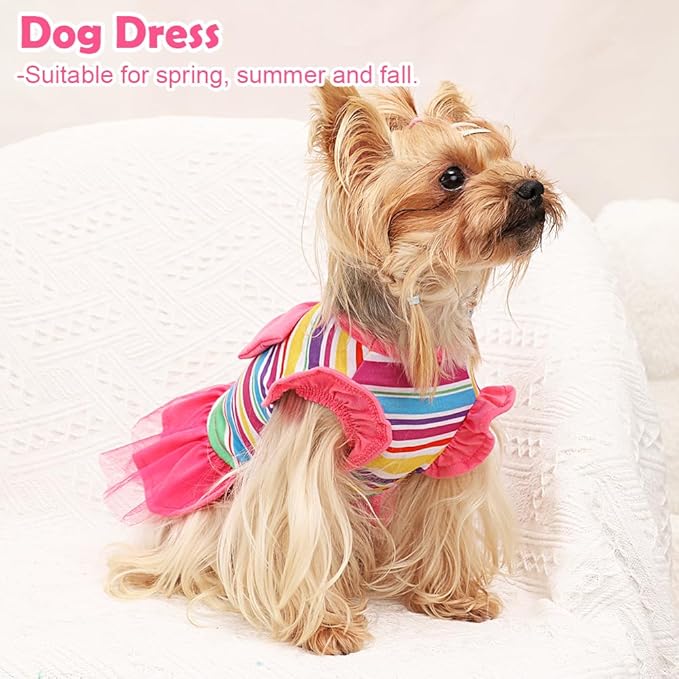Yikeyo Small Dog Dress Pink Dog Dress Summer