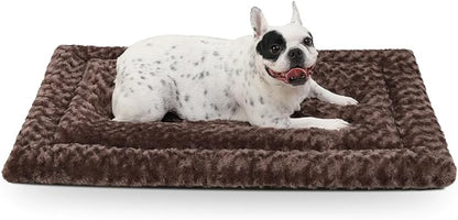 Washable Dog Bed Mat Reversible Dog Crate Pad Soft Fluffy Pet Kennel Beds Dog Sleeping Mattress for Large Jumbo Medium Small Dogs 35 x 22 Inch,
