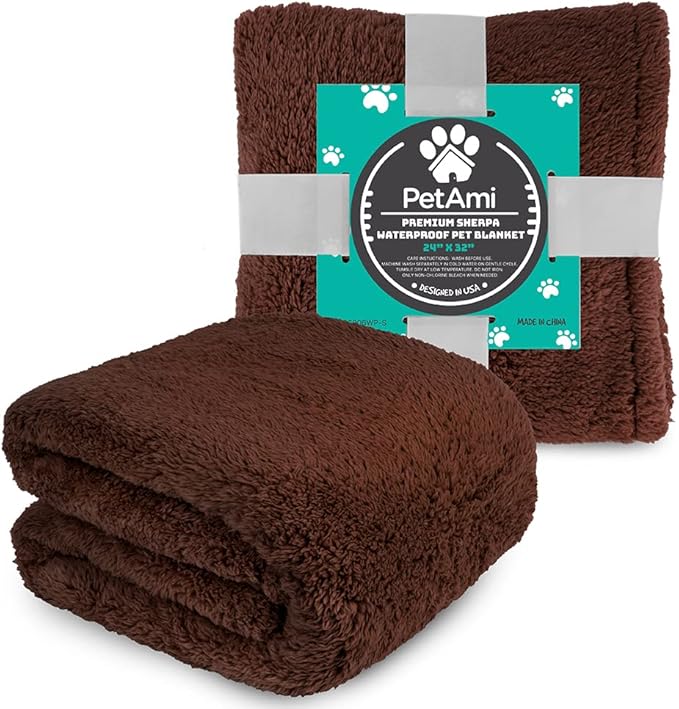 PetAmi Fluffy Waterproof Dog Blanket for Small Medium Dogs 24x32)