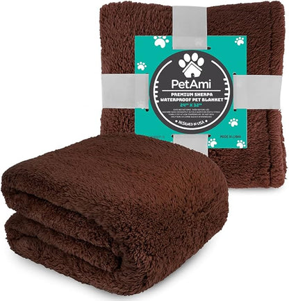 PetAmi Fluffy Waterproof Dog Blanket for Small Medium Dogs 24x32)