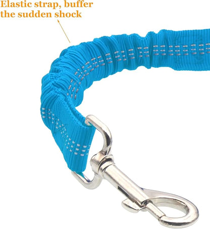 2 Dog Car Harness Seatbelt Seat Belt Leash Travel Accessories Bungee Anti Shock Pet Cat Adjustable Lead Clip Safety Seats Belts Sky Blue