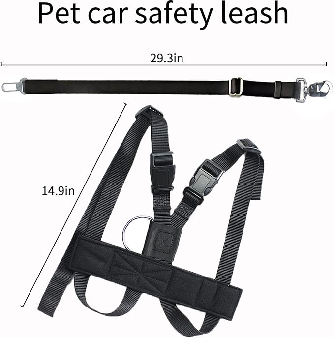 Eilin 2-in-1 Dog Car Vehicle Safety Vest Harness