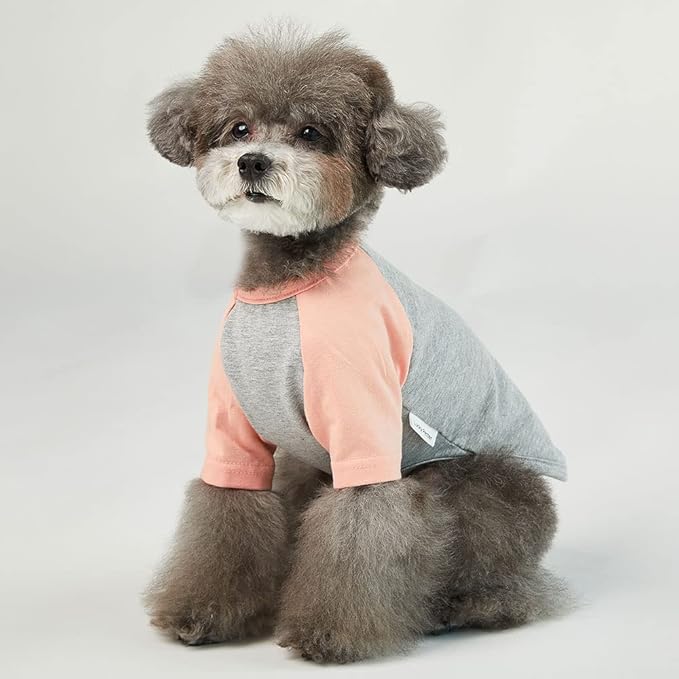 Dog Shirt for Small and Large Dogs Raglan Cotton T-Shirts Soft Breathable Dog Shirts pet Clothes Gray Series (Large