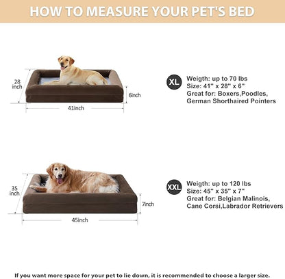 BFPETHOME Extra Large Orthopedic Dog Bed with Removable Cover 70 lbs