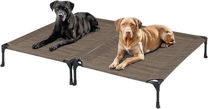 Veehoo 2 Pack Raised Dog Bed 42" x 30", Brown, CWC1803-L