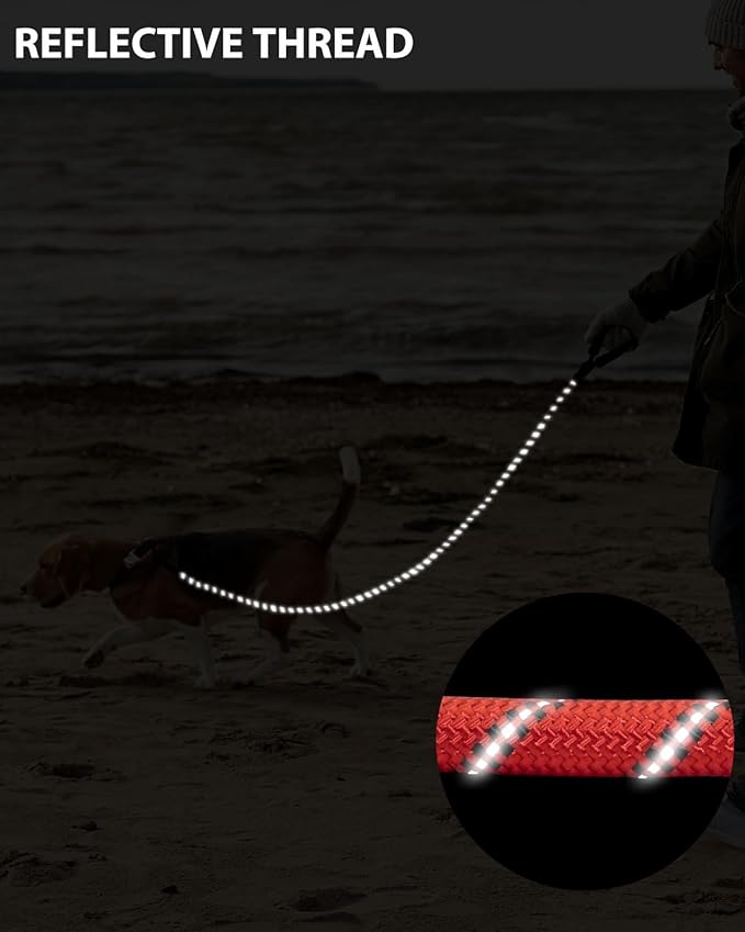 Dog Leash Heavy Duty 4/5/6FT Reflective 5'*1/2'', Red