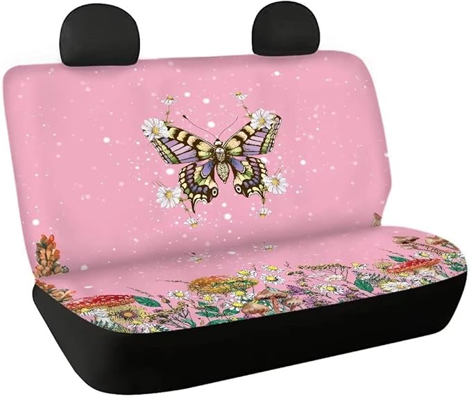 Doojoayie Butterfly Print Dog Car Seat Cover for Back Seat 2