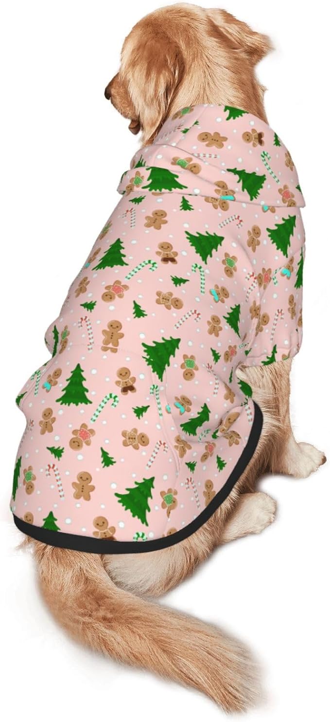 Christmas Gingerbread Men Dog Hoodie Cute Cow Black