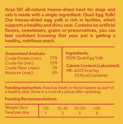 Freeze-Dried Single Ingredient Dog Treats (Egg Yolk 5oz)