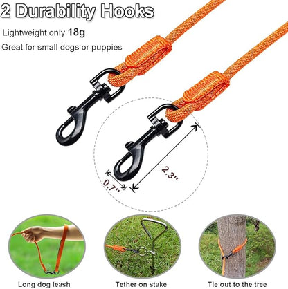 Long Leash for Small Dogs 8FT/12FT/20FT/30FT/50FT/65FT/75FT/100FT Reflective