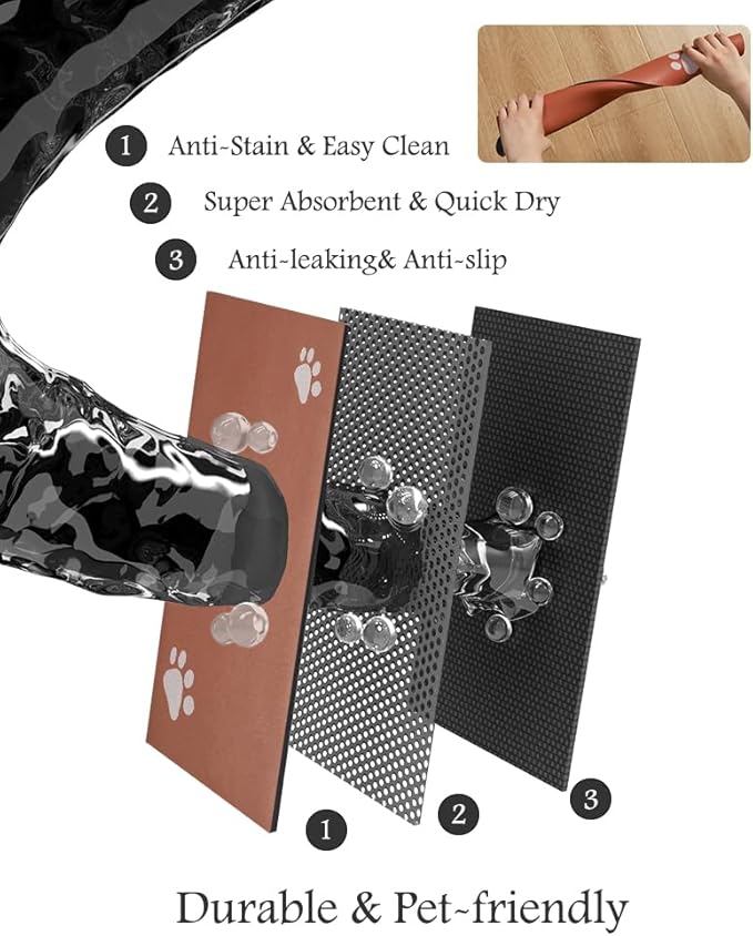 Pet Feeding Mat-Absorbent Dog Mat for Food and