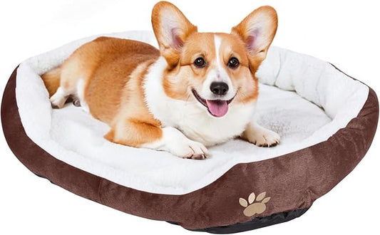 ShellKingdom Medium Dog Bed 35lbs, 23.62 19.68INCH (Coffee)