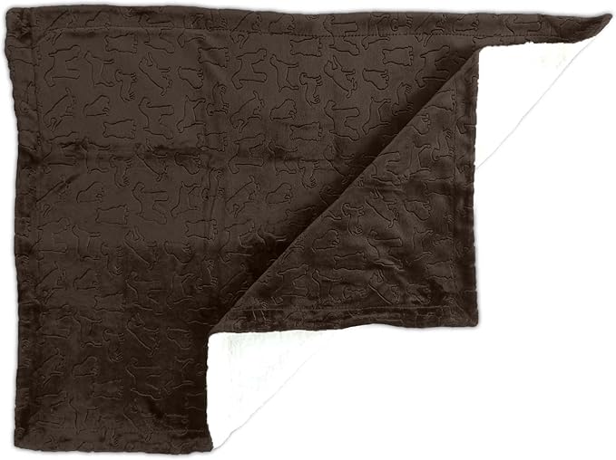 American Kennel Club Premium Velvet Sherpa Pet Blanket Soft and Warm Pet Throw for Dogs & Cats – 40”x30” - Brown