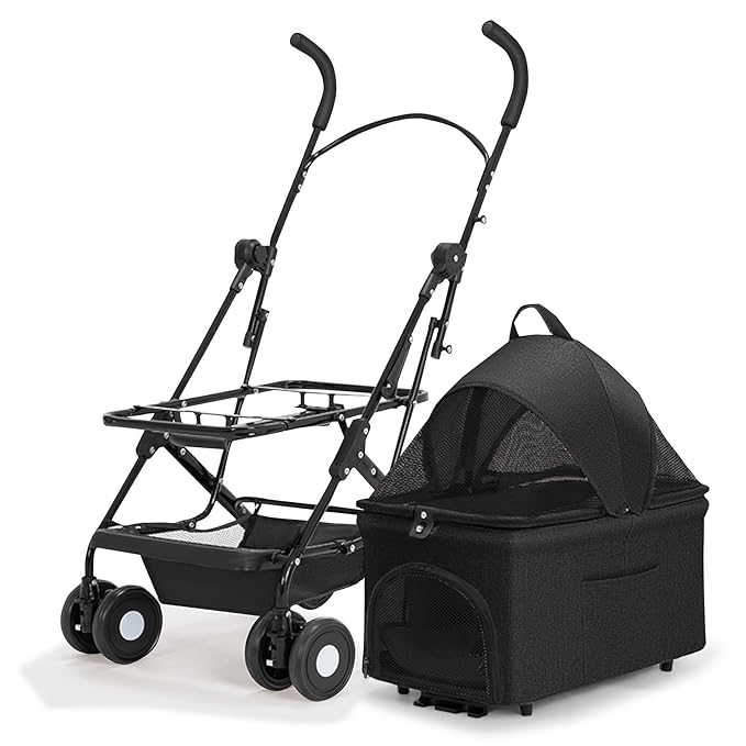 3 in 1 Dog Stroller 4 Wheels Folding