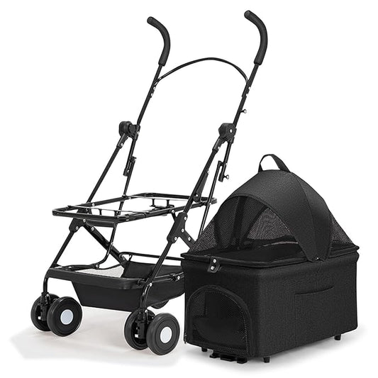3 in 1 Dog Stroller 4 Wheels Folding